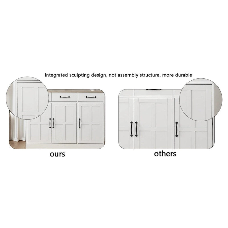 Farmhouse Buffet Cabinet Storage Sideboard with 2 Drawers and 4 Doors