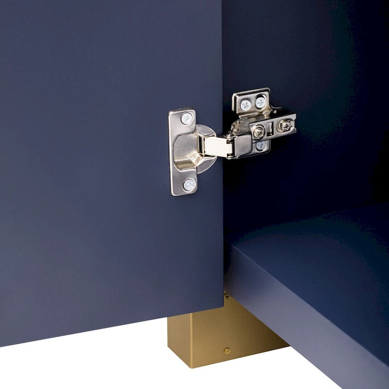 4-door Curved Corner Design Wavy Door Panel Cabinet with Adjustable Shelves, Suitable for Study, Living Room and Entrance