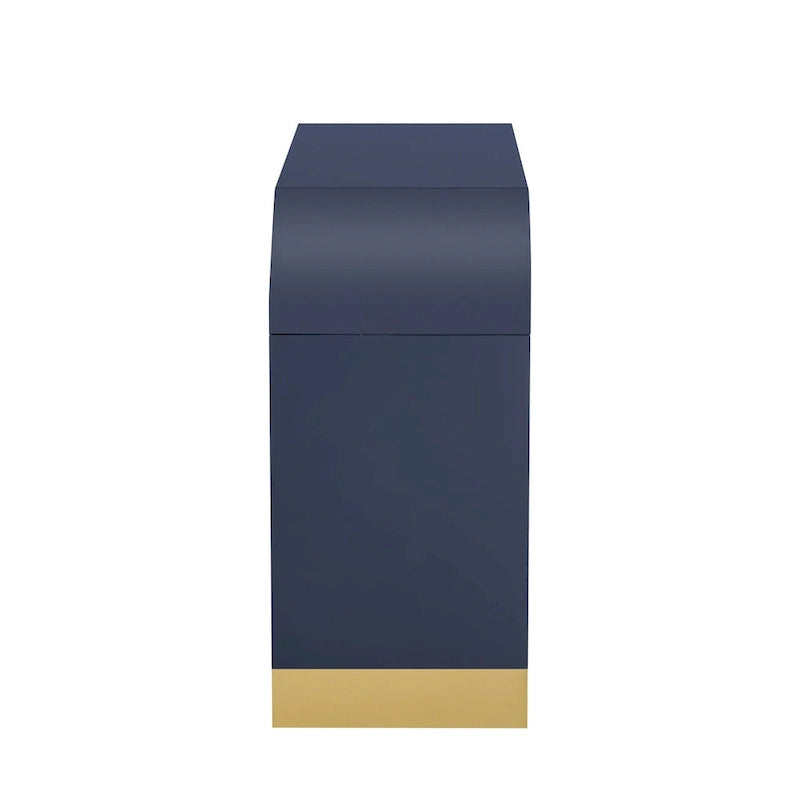 4-door Curved Corner Design Wavy Door Panel Cabinet with Adjustable Shelves, Suitable for Study, Living Room and Entrance