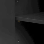 4-door Curved Corner Design Wavy Door Panel Cabinet with Adjustable Shelves, Suitable for Study, Living Room and Entrance