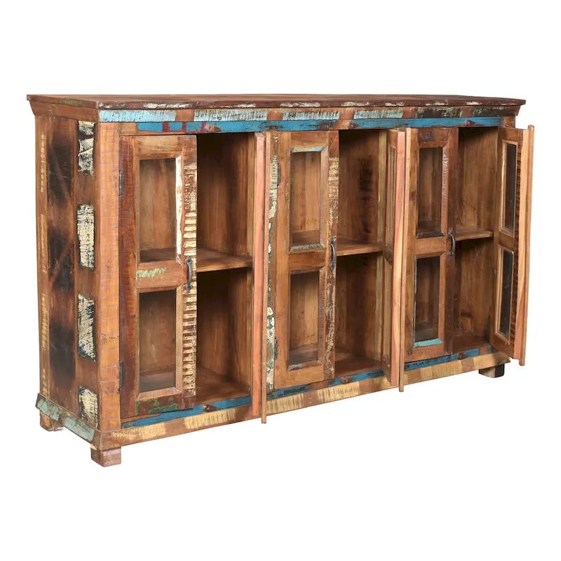 Lexington 6-Door Glass Sideboard, Recycled Multicolor