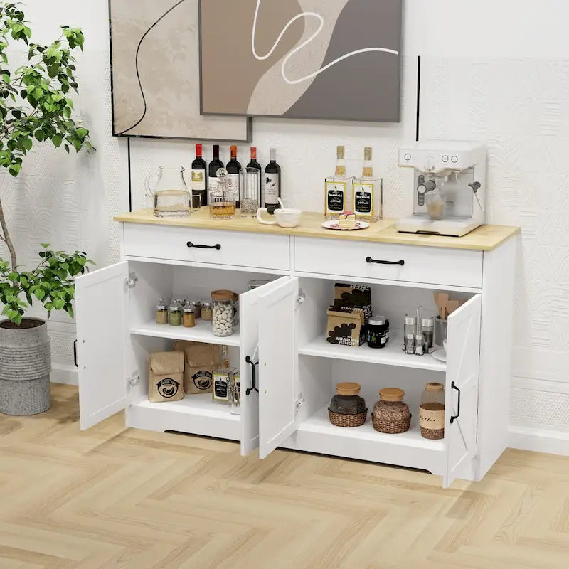 55.91 Large Farmhouse Buffet Cabinet