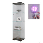 Lighted 4 Shelves Glass Display Cabinet with One Door