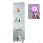 Lighted 4 Shelves Glass Display Cabinet with One Door