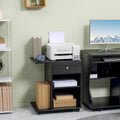 Rolling Printer Table Desk with Wheels and Adjustable Shelf
