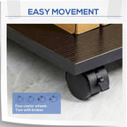 Rolling Printer Table Desk with Wheels and Adjustable Shelf