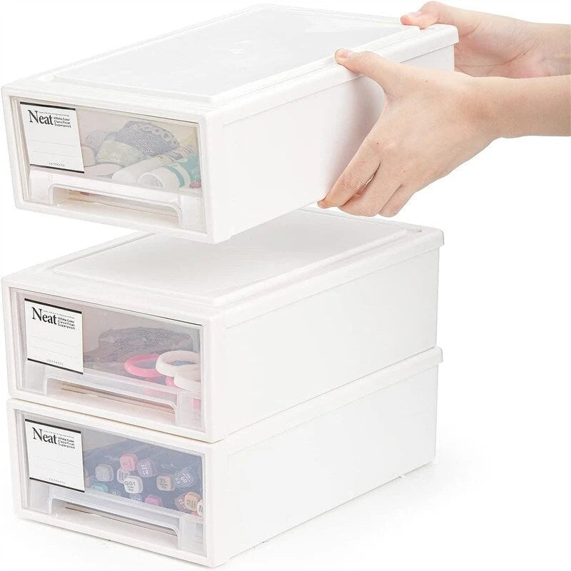 3 Pack Drawer Stackable Storage