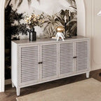 Wooden Accent 4-Door Sideboard with Adjustable Shelves