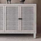 Wooden Accent 4-Door Sideboard with Adjustable Shelves