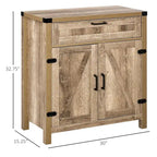 Wooden Buffet Cabinet with Drawer and Adjustable Shelf - N/A