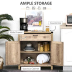 Wooden Buffet Cabinet with Drawer and Adjustable Shelf - N/A