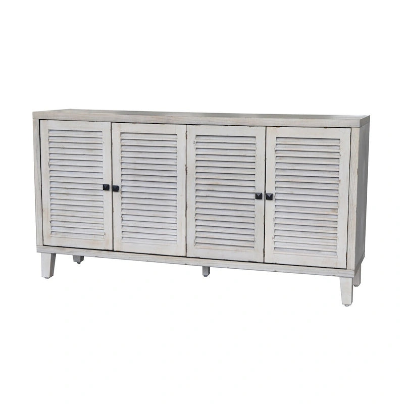 Accent Cabinet 4 Shutter Door Wooden Cabinet Sideboard Buffet Cabinet