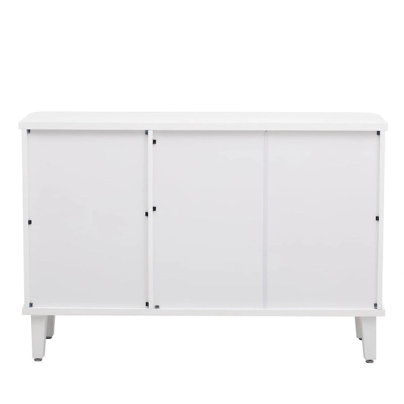 Simple and Atmospheric Solid Wood Veneer Fraxinus Mandschuric Cabinet with Three fir Doors,Adjustable