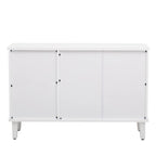 Simple and Atmospheric Solid Wood Veneer Fraxinus Mandschuric Cabinet with Three fir Doors,Adjustable