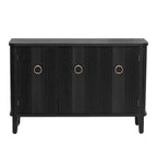 Simple and Atmospheric Solid Wood Veneer Fraxinus Mandschuric Cabinet with Three fir Doors,Adjustable