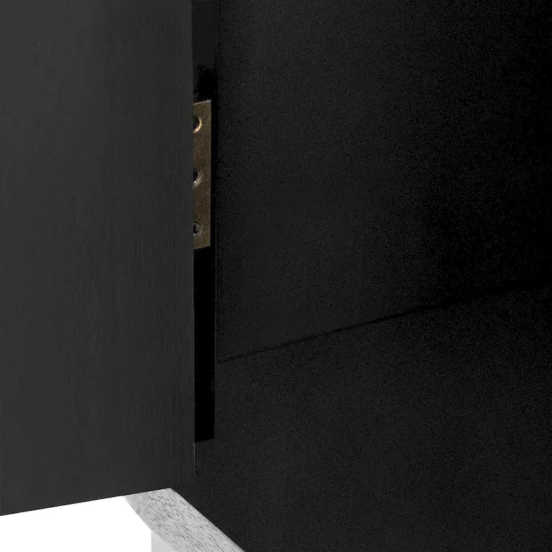 Simple and Atmospheric Solid Wood Veneer Fraxinus Mandschuric Cabinet with Three fir Doors,Adjustable