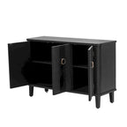 Simple and Atmospheric Solid Wood Veneer Fraxinus Mandschuric Cabinet with Three fir Doors,Adjustable