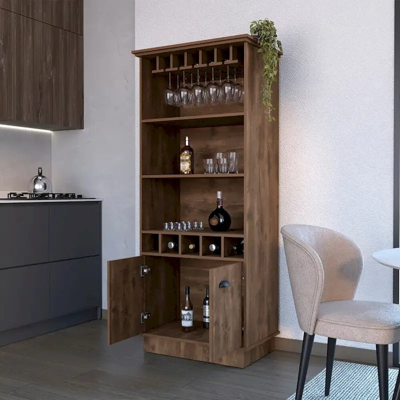 Bar Cabinet for Kitchen, Dining Room,Living Room, Dark Brown