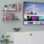 Wallniture Modena 2 Tier Shelves with White Brackets, Bathroom Wall Decor, 24x6, Burnt