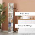 Rotating Storage Cabinet Full-Length Mirror 360-Degree Swivel - 66 5/8H x 12L x 14.4 base diameter