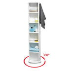 Rotating Storage Cabinet Full-Length Mirror 360-Degree Swivel - 66 5/8H x 12L x 14.4 base diameter