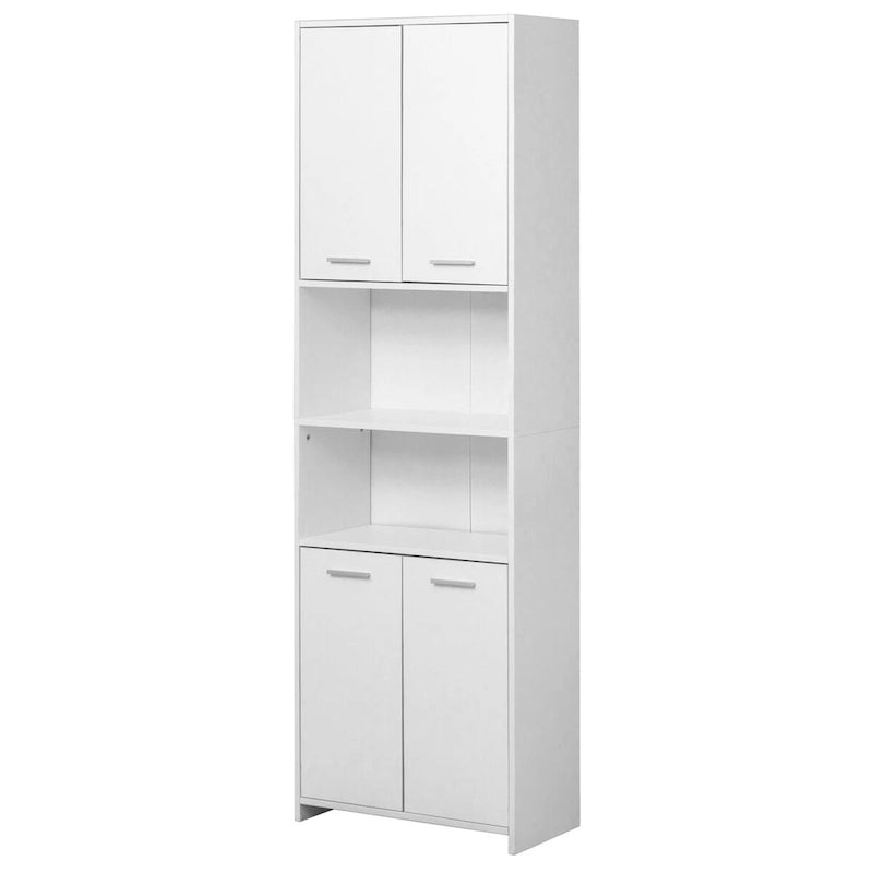 Standing Bathroom Linen Tower Storage Cabinet, White