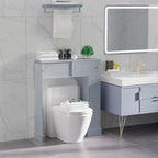 kleankin Over the Toilet Bathroom Cabinet,Toilet Rack, Space Saver, Gray