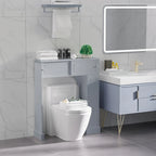 kleankin Over the Toilet Bathroom Cabinet,Toilet Rack, Space Saver, Gray