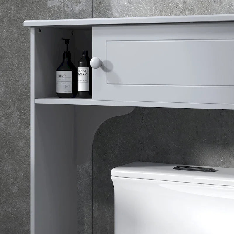 kleankin Over the Toilet Bathroom Cabinet,Toilet Rack, Space Saver, Gray
