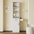 15.67 in. W x 70.87 in. H MDF Freestanding Linen Cabinet with Multi-layer Storage