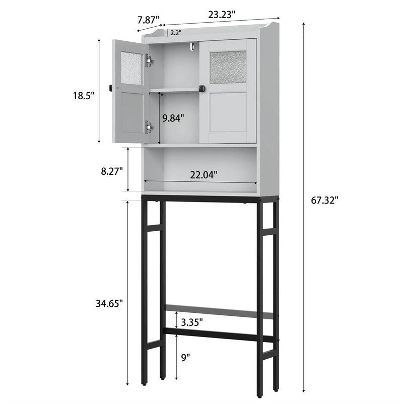 Over The Toilet Storage Cabinet - 7.87D x 23.23W x 67.32H