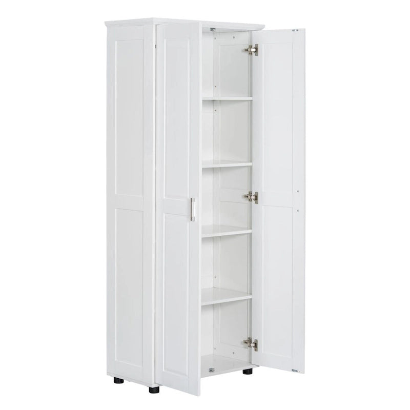 Storage Cabinet with Two Doors for Bathroom Office Adjustable Shelf MDF Board