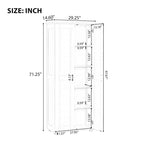 Storage Cabinet with Two Doors for Bathroom Office Adjustable Shelf MDF Board