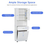 Tall Bathroom Cabinet with Laundry Basket, Large Storage Space Tilt-Out Laundry Hamper and Upper Storage Cabinet