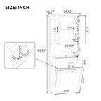 Tall Bathroom Cabinet with Laundry Basket, Large Storage Space Tilt-Out Laundry Hamper and Upper Storage Cabinet