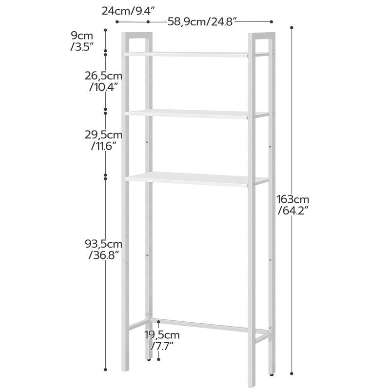 Over The Toilet Storage - 9.4D x 24.8W x 64.2H