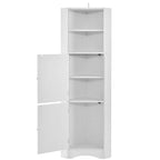 Bathroom Storage,Tall Corner Cabinet with 2 Doors and 4 Tier Shelves