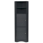 Bathroom Storage,Tall Corner Cabinet with 2 Doors and 4 Tier Shelves