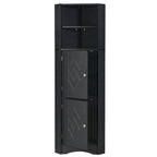 Bathroom Storage,Tall Corner Cabinet with 2 Doors and 4 Tier Shelves