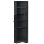 Bathroom Storage,Tall Corner Cabinet with 2 Doors and 4 Tier Shelves