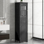 Tall Bathroom Cabinet, Freestanding Storage Cabinet with Drawer and Doors, Acrylic Door, Adjustable Shelf