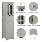 Tall Bathroom Cabinet, Freestanding Storage Cabinet with Drawer and Doors, Acrylic Door, Adjustable Shelf