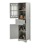Tall Bathroom Cabinet, Freestanding Storage Cabinet with Drawer and Doors, Acrylic Door, Adjustable Shelf