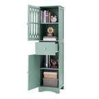 Tall Bathroom Cabinet, Freestanding Storage Cabinet with Drawer and Doors, Acrylic Door, Adjustable Shelf