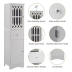 Tall Bathroom Cabinet, Freestanding Storage Cabinet with Drawer and Doors, Acrylic Door, Adjustable Shelf