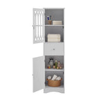 Tall Bathroom Cabinet, Freestanding Storage Cabinet with Drawer and Doors, Acrylic Door, Adjustable Shelf