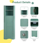 Tall Bathroom Corner Cabinet, Freestanding Storage Cabinet with Doors and Adjustable Shelves, MDF Board, Green