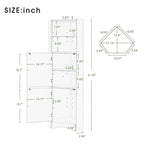 Tall Bathroom Corner Cabinet, Freestanding Storage Cabinet with Doors and Adjustable Shelves, MDF Board, Green