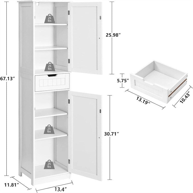 Bathroom Storage Cabinet with 2 Doors