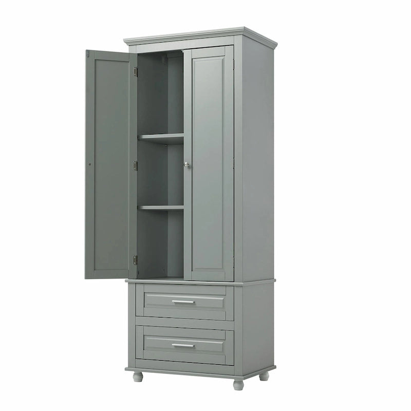 Tall Storage Cabinet with Two Drawers